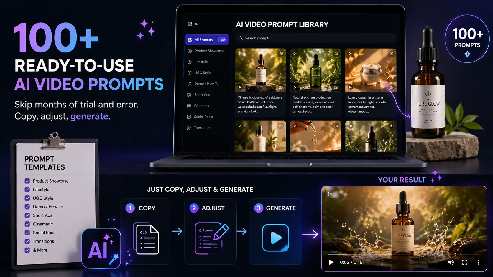 100+ Ready-to-Use AI Video Prompts